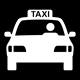 Pictograma taxi - versión en negativo
